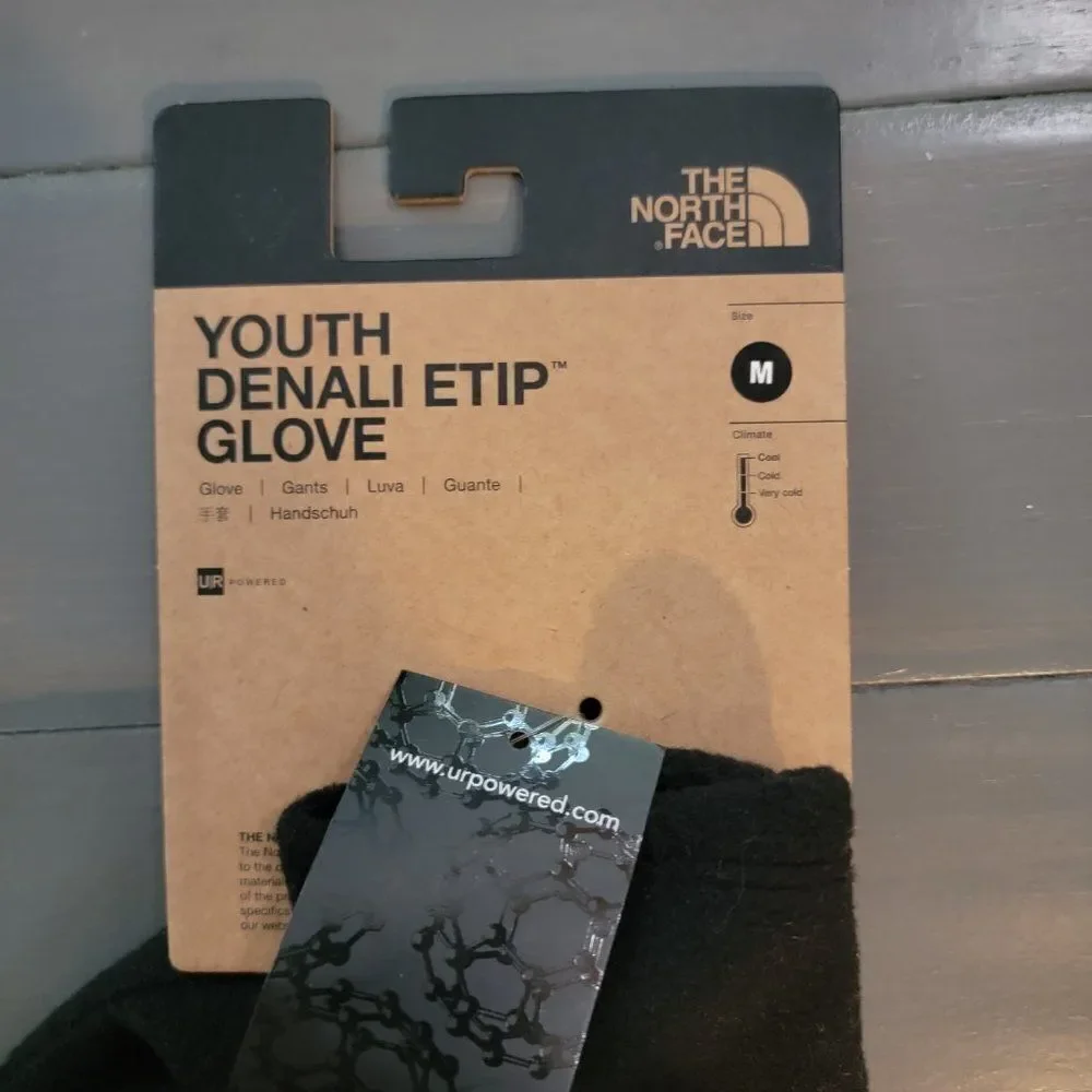 The North Face Denali Etip Gloves for Youth Medium TNF Black